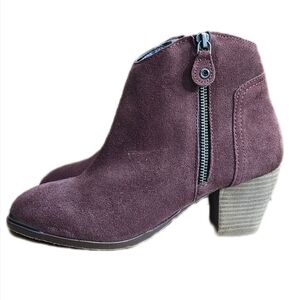 Diba Women's Sequoia Suede Leather Western Block Stacked Heel Boots Size 8.5